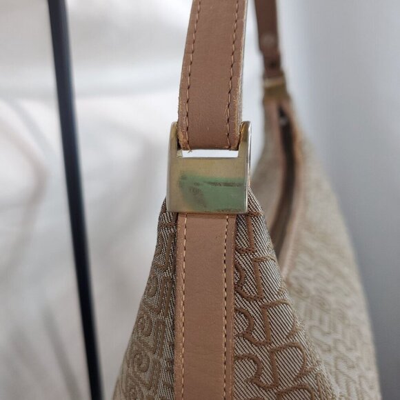 Pierre Cardin Tan Shoulder Bag Double Handle Zip Closer Geometric One Size - Picture 9 of 16